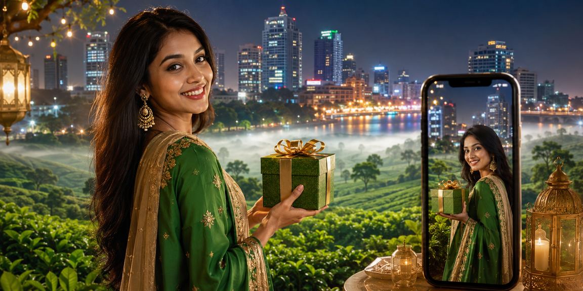 ঢাকায় ঈদ উৎসবে মোবাইলে bn880 ক্যাসিনো উপভোগ করছেন একজন ব্যবহারকারী